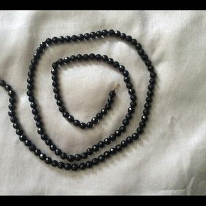 Black Onyx Necklace with 14 K Yellow Gold Clasp